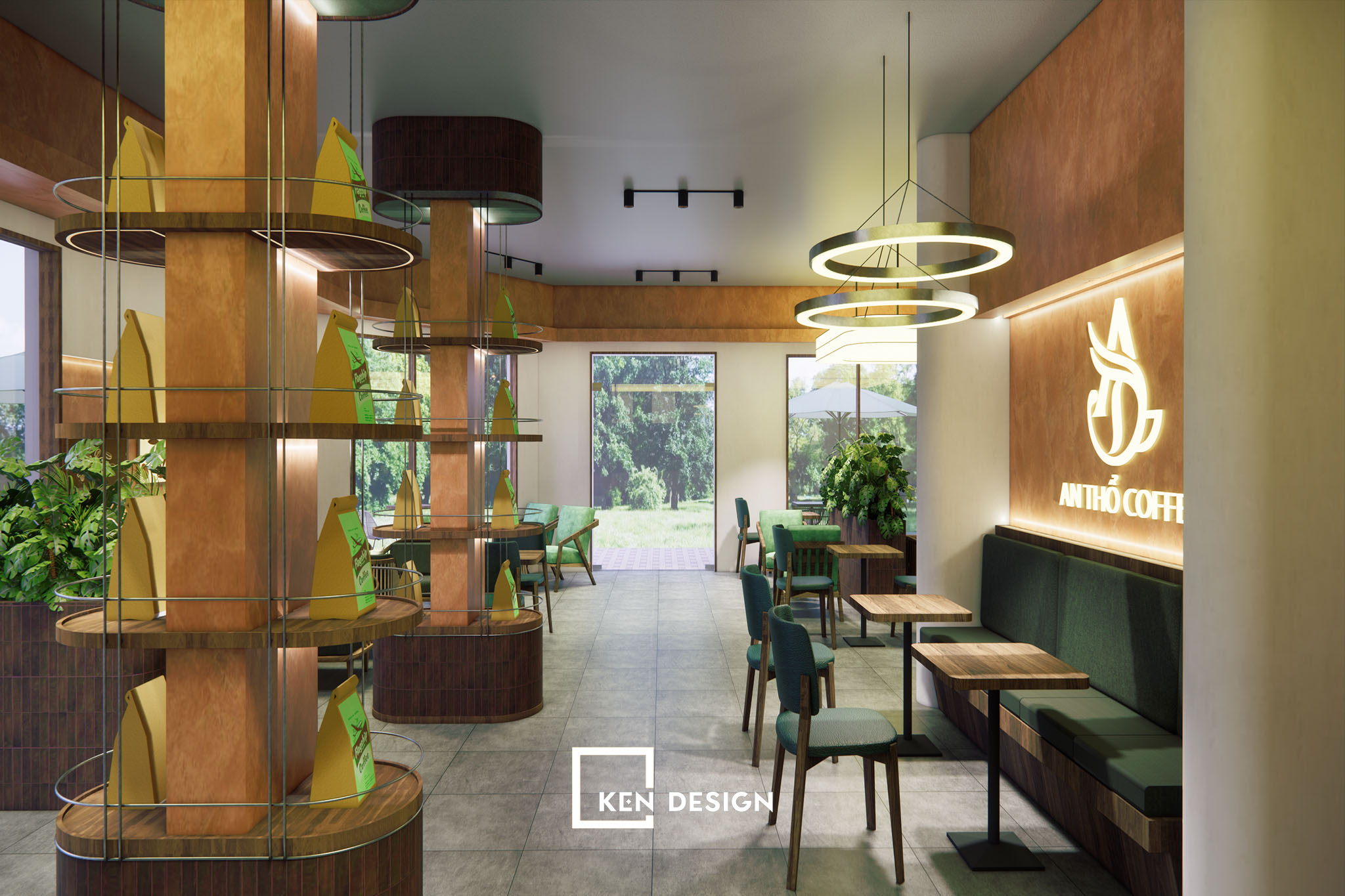 Thi công quán cafe An Thổ tại khu biệt thự cao cấp